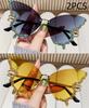 Premium High Quality Premium Luxury Diamond Butterfly Sun Protection Glasses Women Adults Y2K Vintage Retro Vintage Frameless Extra Large Oversized