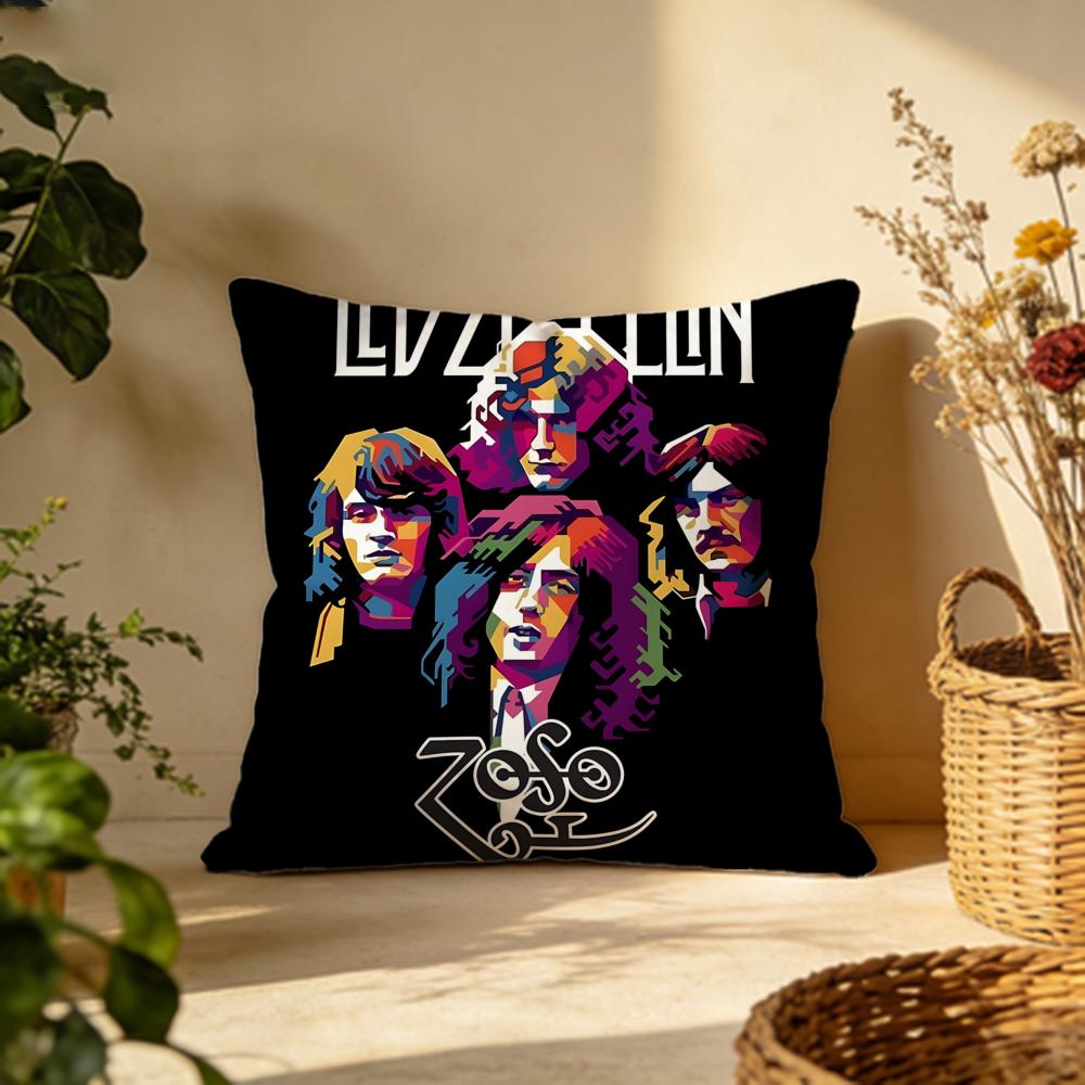 Trendy LLed Zeppelinew Cushion Cover Versatile DoubleSided Pillow Case Fit for Sofa Bed Car  Daily Decor