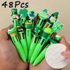 48Pcs St Patrick's Day 4 Color Click Pen Cute Cartoon Design for Journaling Creative Stationery Gift Spring Writing Supplies Holiday Gift Novelty Stat