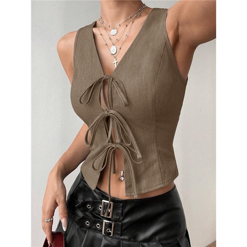 Women's European And American Foreign Trade Summer New Style Tie-Waist Slim