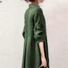 [YUANYUAN] Women's One-Piece Dress, Autumn Clothes, Long Length, High Waist, Long Sleeves, Maxi Length, Solid Color, Gathered, Pleated, Flared, Cute,