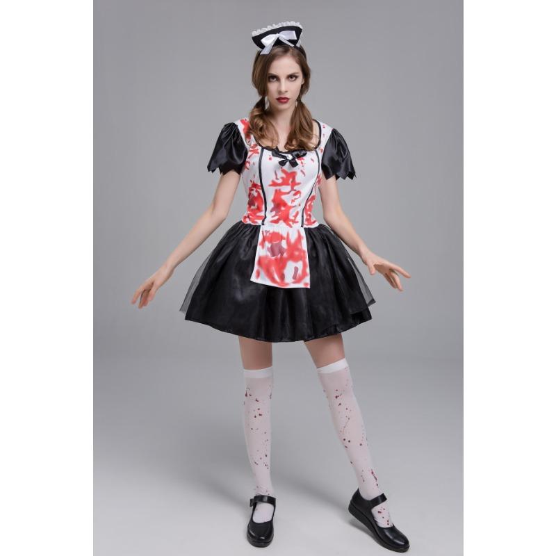 Halloween Horror Bloody Maid Costume Maid Zombie Demon Zombie Costume Ghost Festival Party Costume