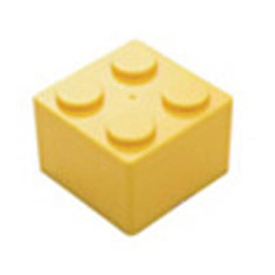 Storage Box Building Block Shapes Plastic Space Box Superimposed Practical (Yellow Square)
