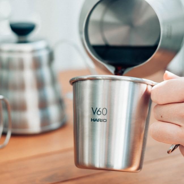 HARIO V60 Metal Stacking Mug 300ml Silver O-VSM-30-HSV
