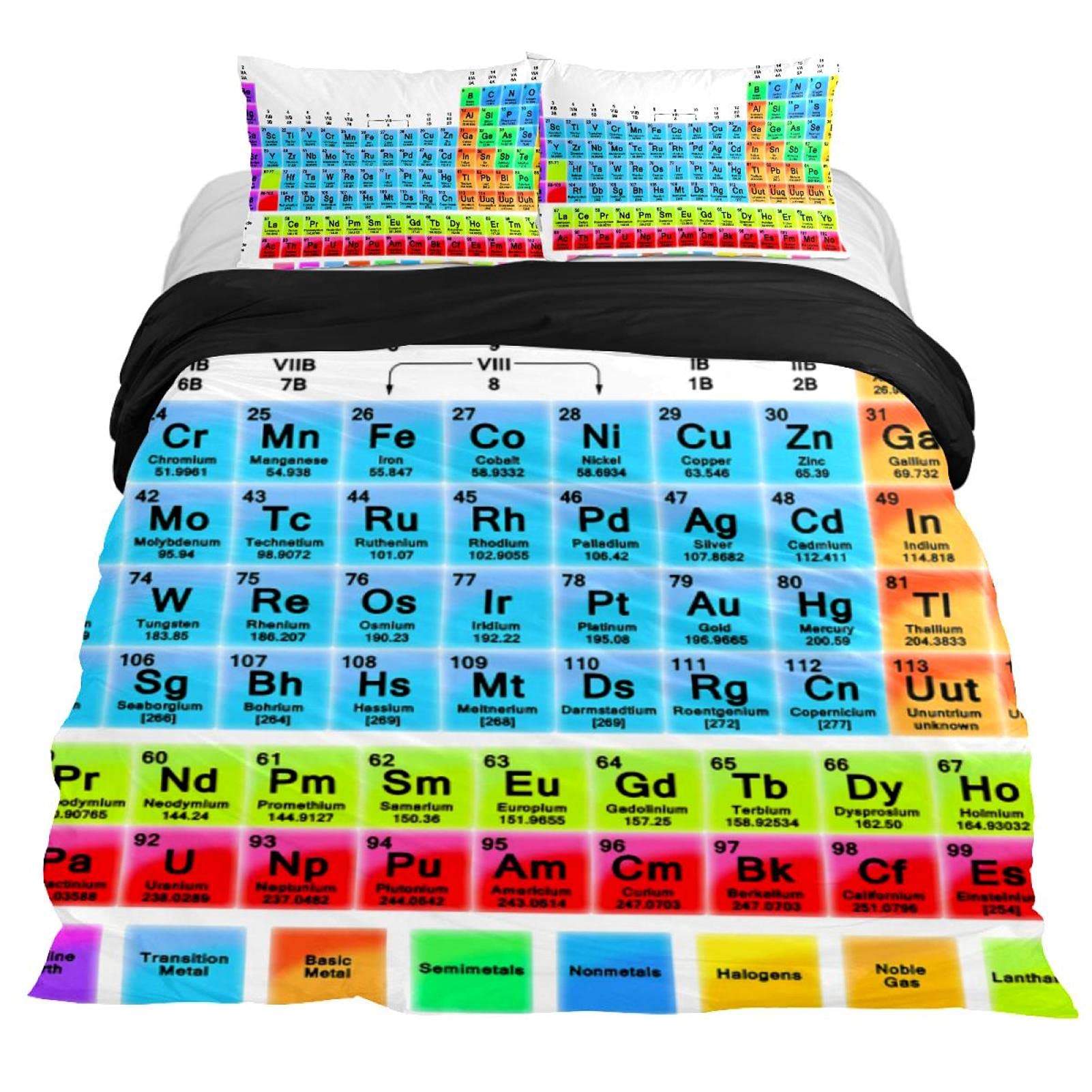 

Пододеяльник King Queen Периодическая таблица Образовательный Наука Химия Постельное белье Для студентов Учителей Таблица элементов Покрывало 70x133cm 2pcs