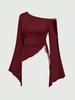 Elegant Asymmetrical Off-Shoulder Patchwork Women's Top - Autumn/Winter 2026 Collection