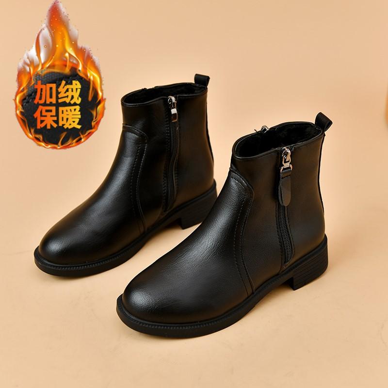 

2024 новые короткие ботинки женские с двойной молнией сбоку модные одинарные ботинки хлопковые ботинки модные универсальные теплые тонкие женские ботинки 40