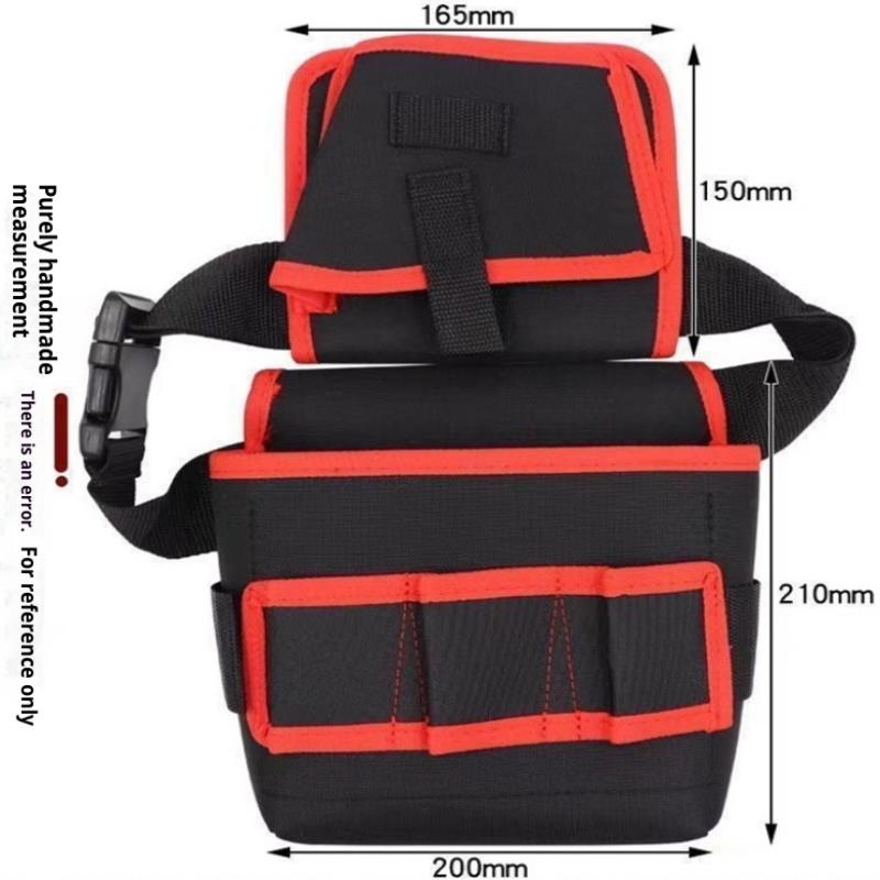 360 Rotating Electrician Tool Bag Waterproof Adjustable Waist Belt Pouch Multiple Pockets Wear-resistant Tools Storage Bag