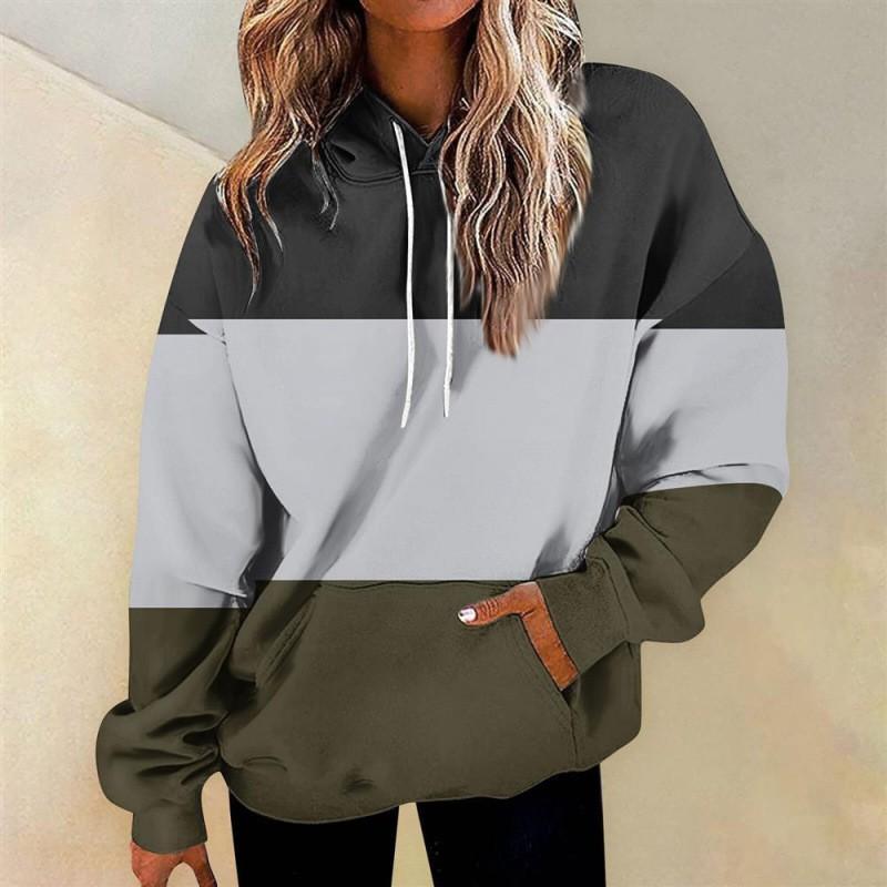 Womens Oversized Hooded Sweatshirt With 3D Print Graphic Loose Fit Long Sleeve Casual Top In Vintage Tie-Dye Style