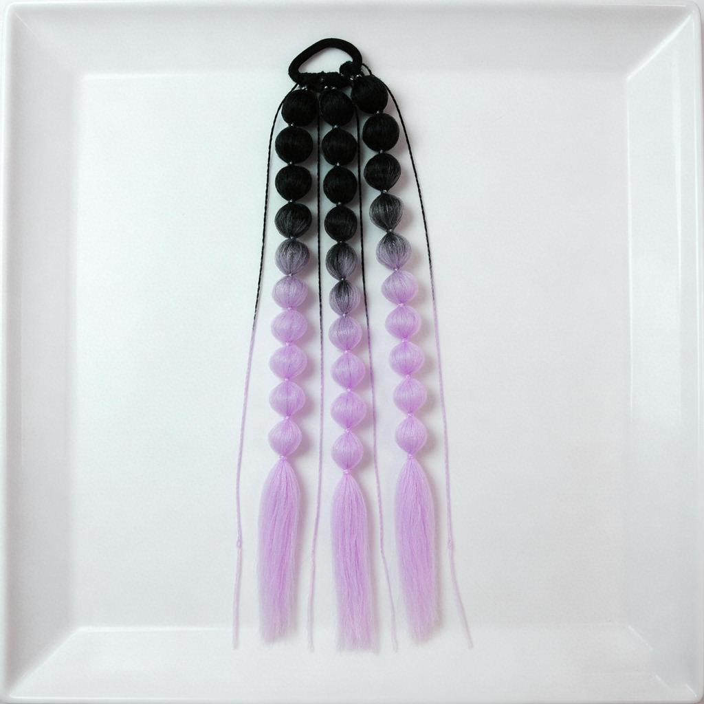 Lantern Braid Long Bubble Ponytail Wig - Fashionable Women's Street Style