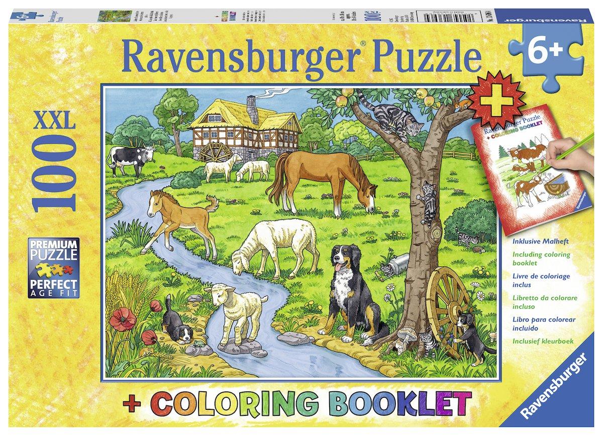 

Ravensburger 100-Piece Jigsaw Puzzle: Farm Animals (Coloring Page Included) 13696 4