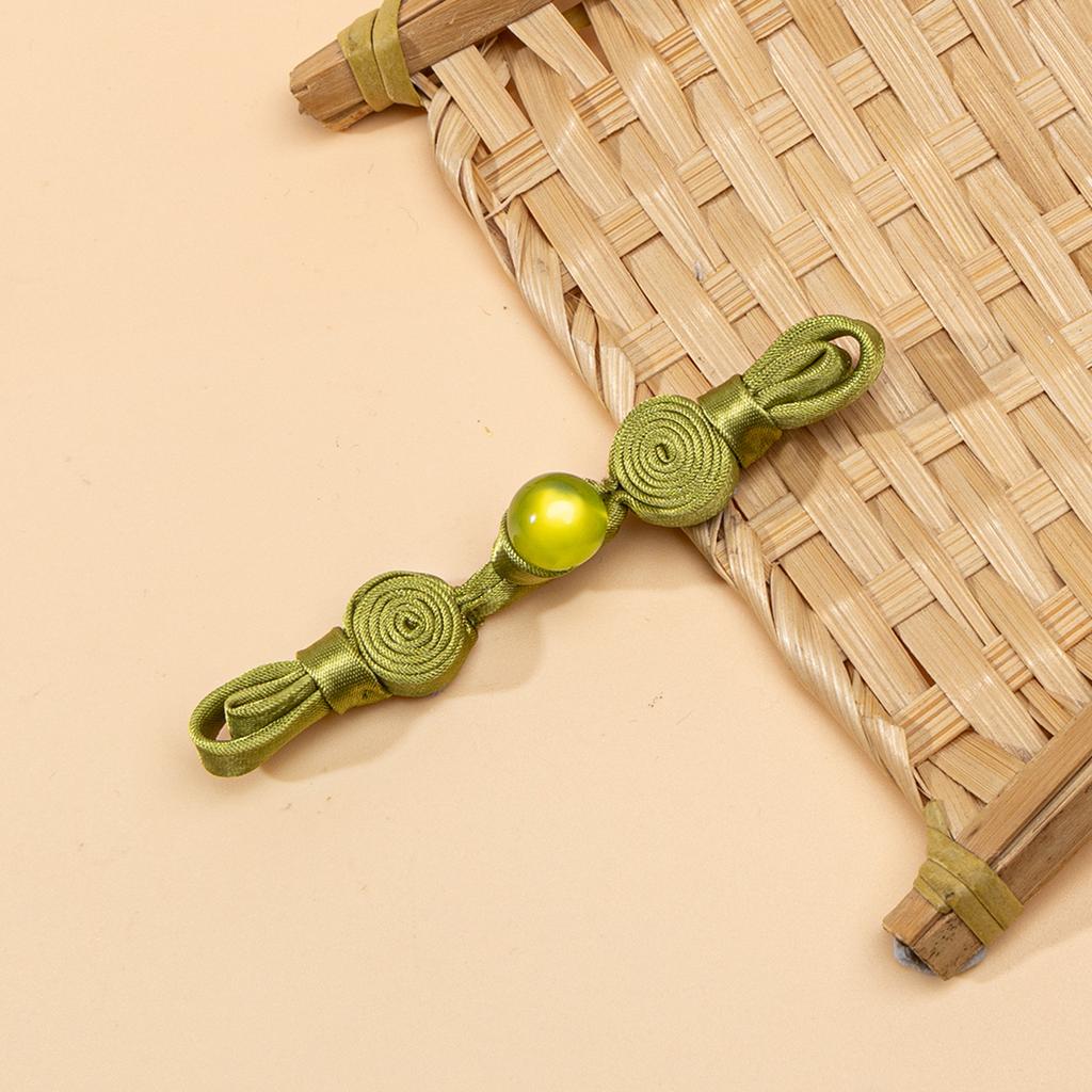 5pcs Chinese Qipao Frog Closures Jade Bead Snail Coil Buttons Handwoven Vintage Hanfu Accessories Traditional Dress Decor