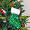 Sequin Christmas Socks Xmas Tree Hanging Ornaments Christmas Decorations Xmas Candy Gift Bag Navidad 2025 Party Home Decor