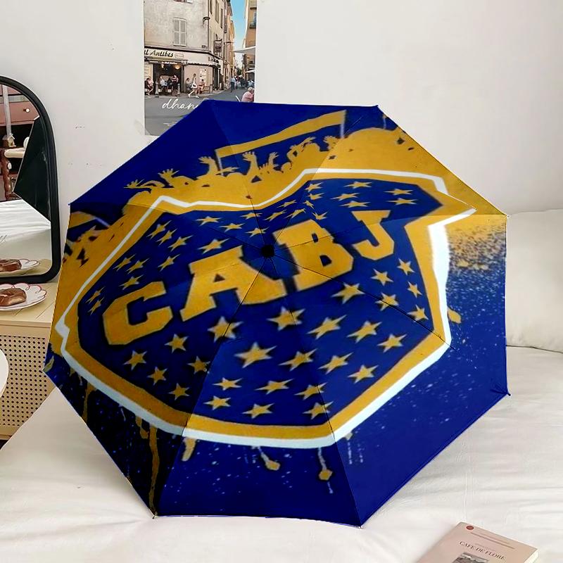 Football Club Emblem Umbrella 8-Frame for Travel, Camping, Casual Lightweight Portable Umbrella, Essential for Every Family Holidays Gift