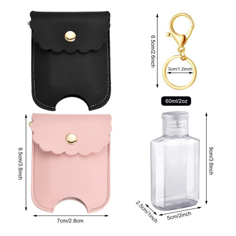 1/2PCS 60ml Portable Hand Sanitizer Gel With Holster Keychain Sub-Bottle Travel Refillable Plastic Alcohol/Hand Sanitizer Bottle