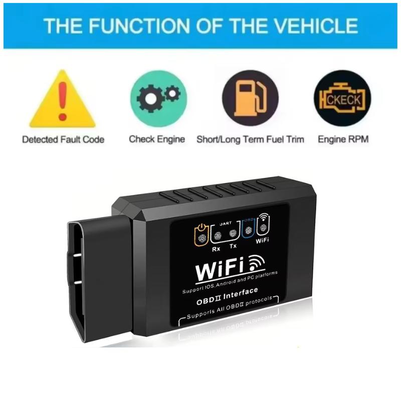 WiFi ELM327 OBD2 Code Reader Scanner V1.5 Car Diagnostic Tools Check Engine Fault Detector For Android/IOS/PC 16PIN Connector