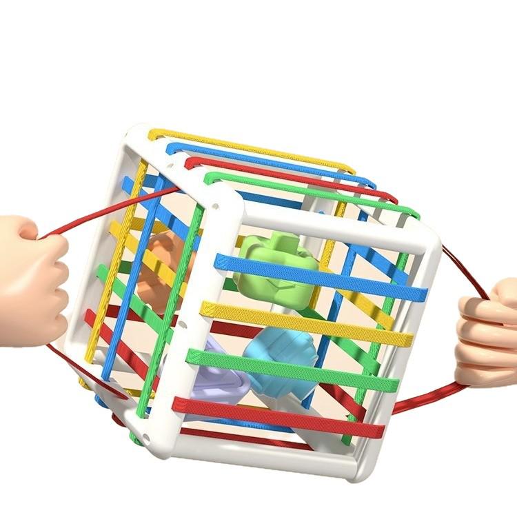 Rubik's Cube Rainbow Building Blocks Puzzle for Baby's Fine Motor Skills, Ages 1-2