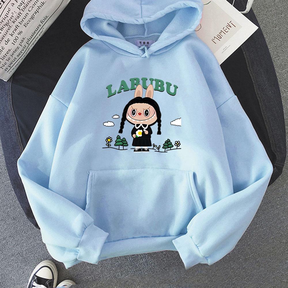 Labubu New Hoodie Cute Printed Fashion Fleece Sweatwear Cartoon Comfortable Sweatshirt Sweet Beautiful Hoody