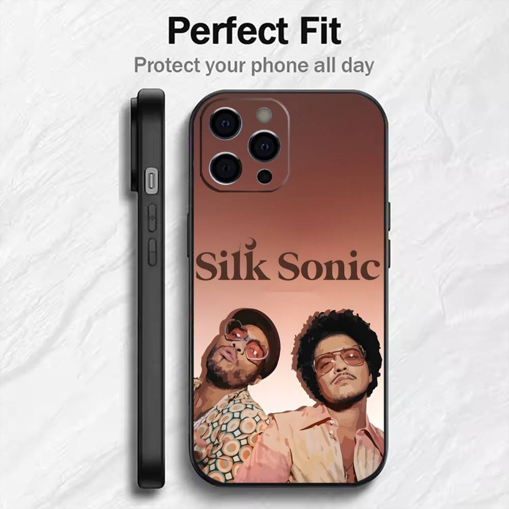 Star B-Bruno M-Mars Printed  Phone Case For iPhone17,16,15,14,13,12 Plus,Max Soft Silicone Black Cover
