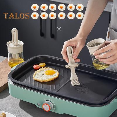 Oil Brush Bottle BPA-free Oil Dispenser with Retractable Brush High Temp Resistant Kitchen Tool for Cooking Baking Barbecue