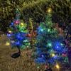Solární osvětlení vánočního stromku Vánoční ambientní osvětlení LED Barevná světla pro zahradní dvůr