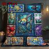 Cybernetic Fish Showcase 2D Flat Pattern Flannel Blanket, High Quality All Seasons, Home Decor, Warmth and Comfort, Perfect for Christmas Gifts.