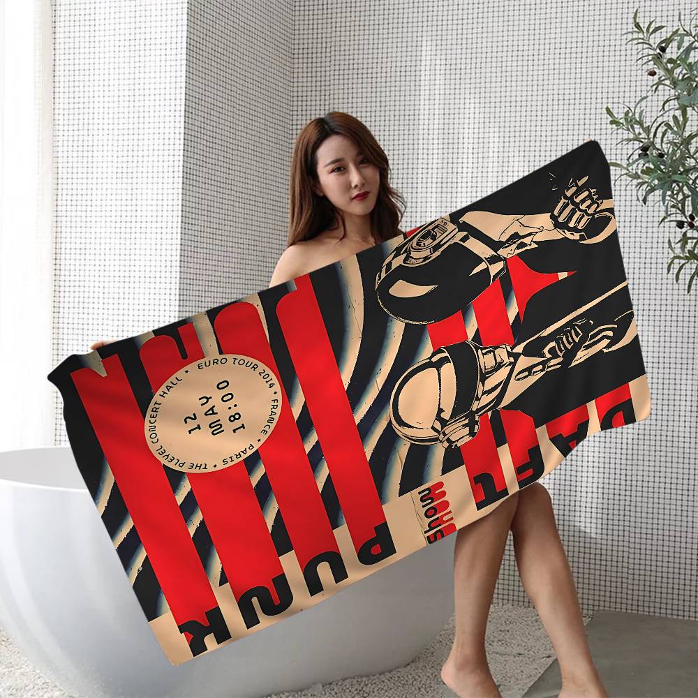 Around The World D-Dafts Punk Microfiber Blanket Quick Drying Beach Towels Oversized Printing Super Absorbent Pool Towel Blanket
