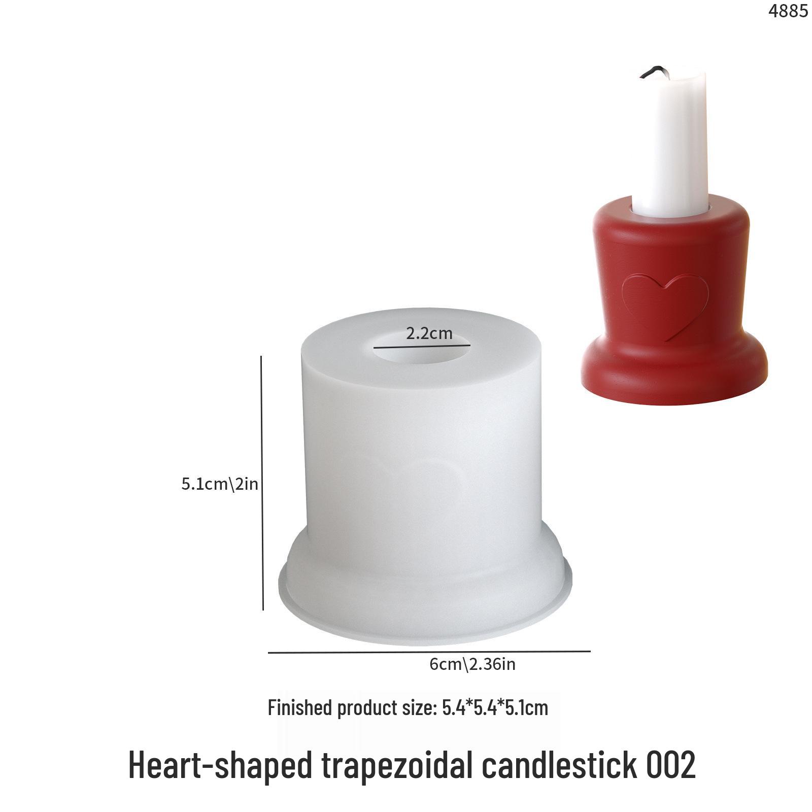 Poppy Heart-shaped Trapezoidal Candle Holder Epoxy Resin & Silicone Mold for DIY Aromatherapy.