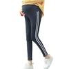 Fleece thickened maternity wear cotton outer wear support striped leggings spring and autumn pants large size maternity nine-point pants