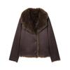 Chaqueta Corta de Doble Cara de Piel Sintética para Mujer Estilo Old Money