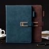 A5 Buckled Leather Student Subject Notebook, Business Notepad, Meeting Record Book, Thickened Diary, Travel Log, 120 Sheets 240 Pages