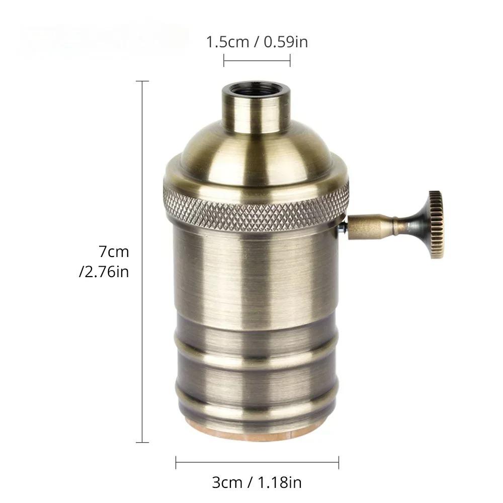 1/5PCS Vintage E26/E27 Retro Vintage Edison Industrial Light Bulb Lamp Holder Socket With Switch Copper Pendant Lamp Holder