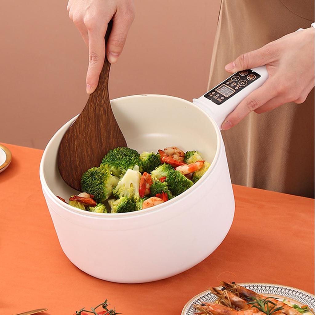 Electric Cooking Pot 2L Antisticking Ceramic Glaze Long Handle Auto Cut Off Easy Operation Electric