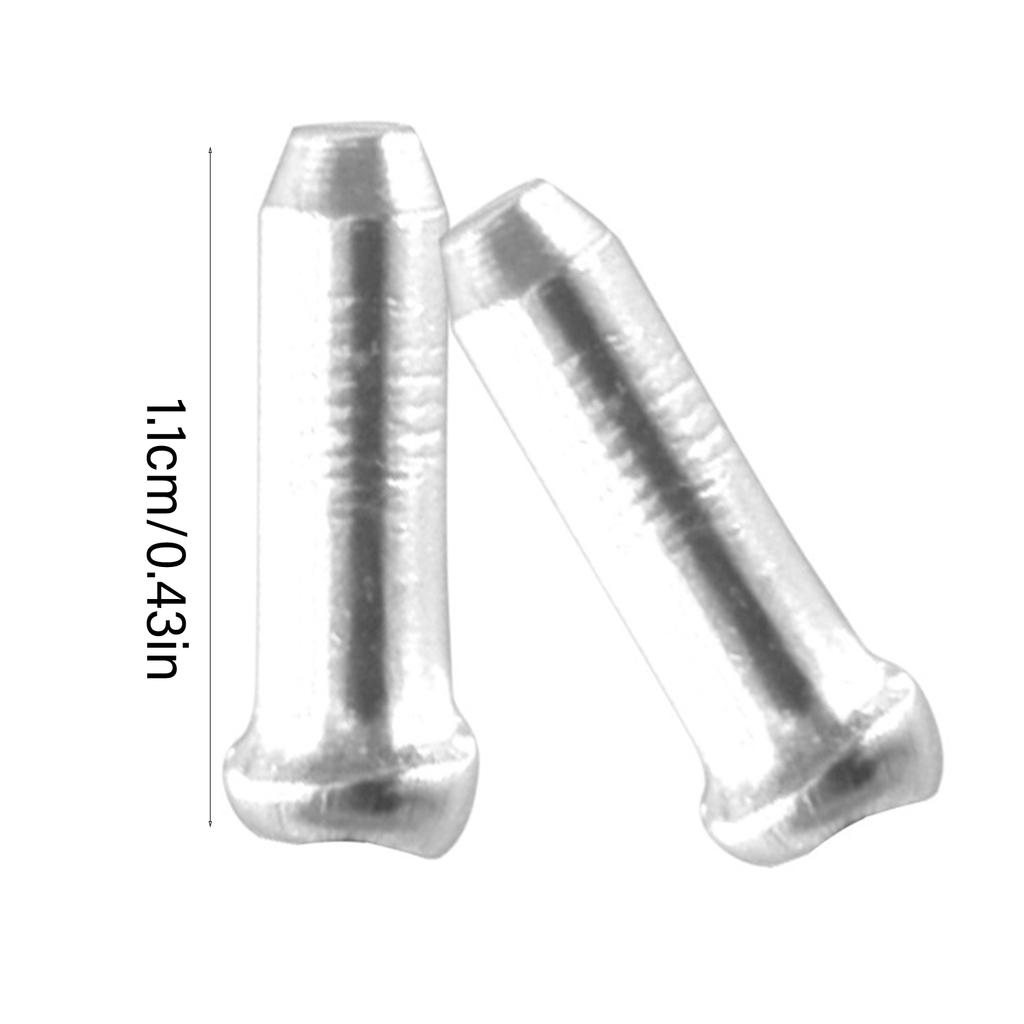 100 Pcs Mountain Bike Bicycles Brake Cable Tip Aluminum Alloy Brake End Cover Crimps Bike Brake Cable Gears Wire End Cap