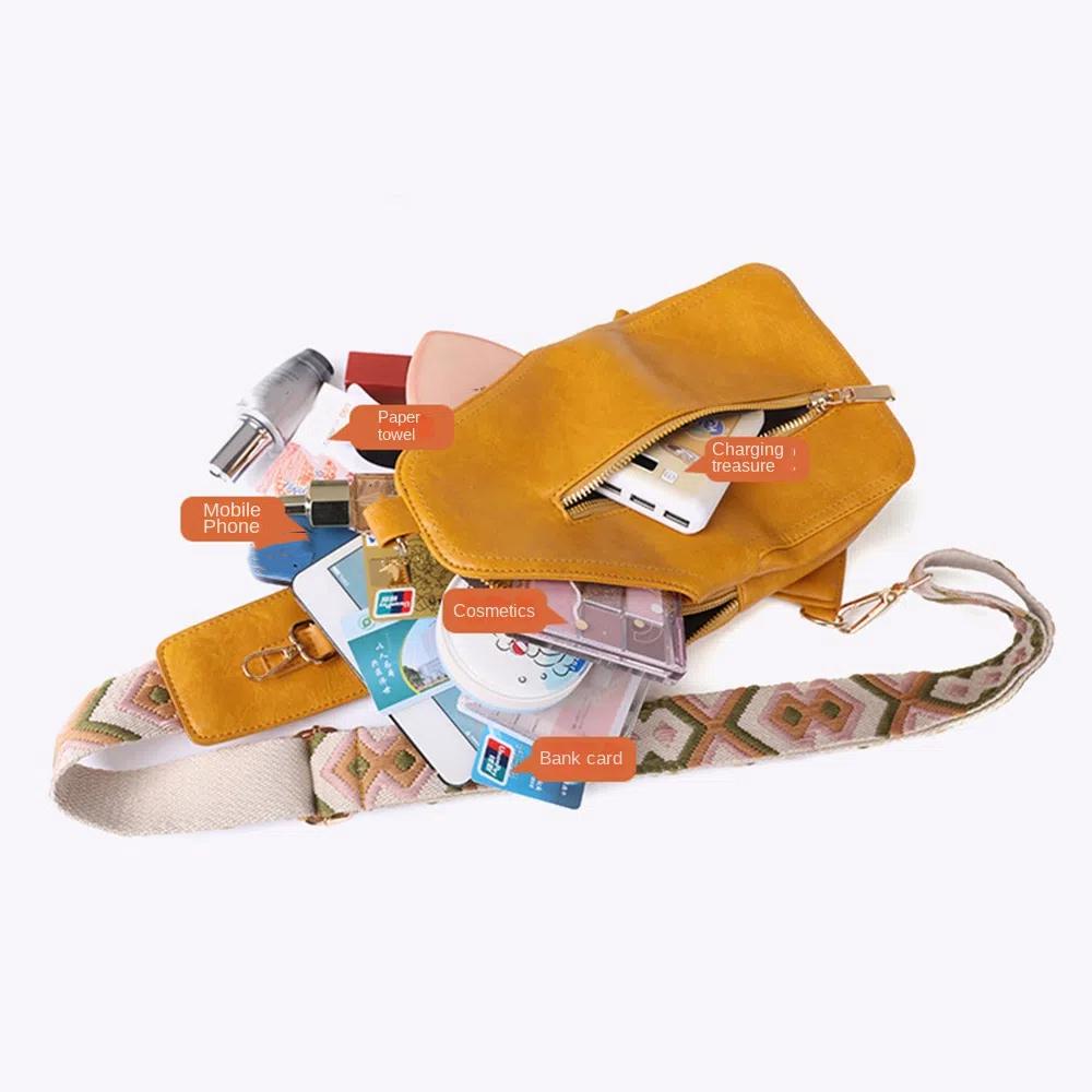 Bohemia Style Women Chest Bag PU Leather Sports Shoulder Bag Fashion Women's Fanny Pack  Unisex