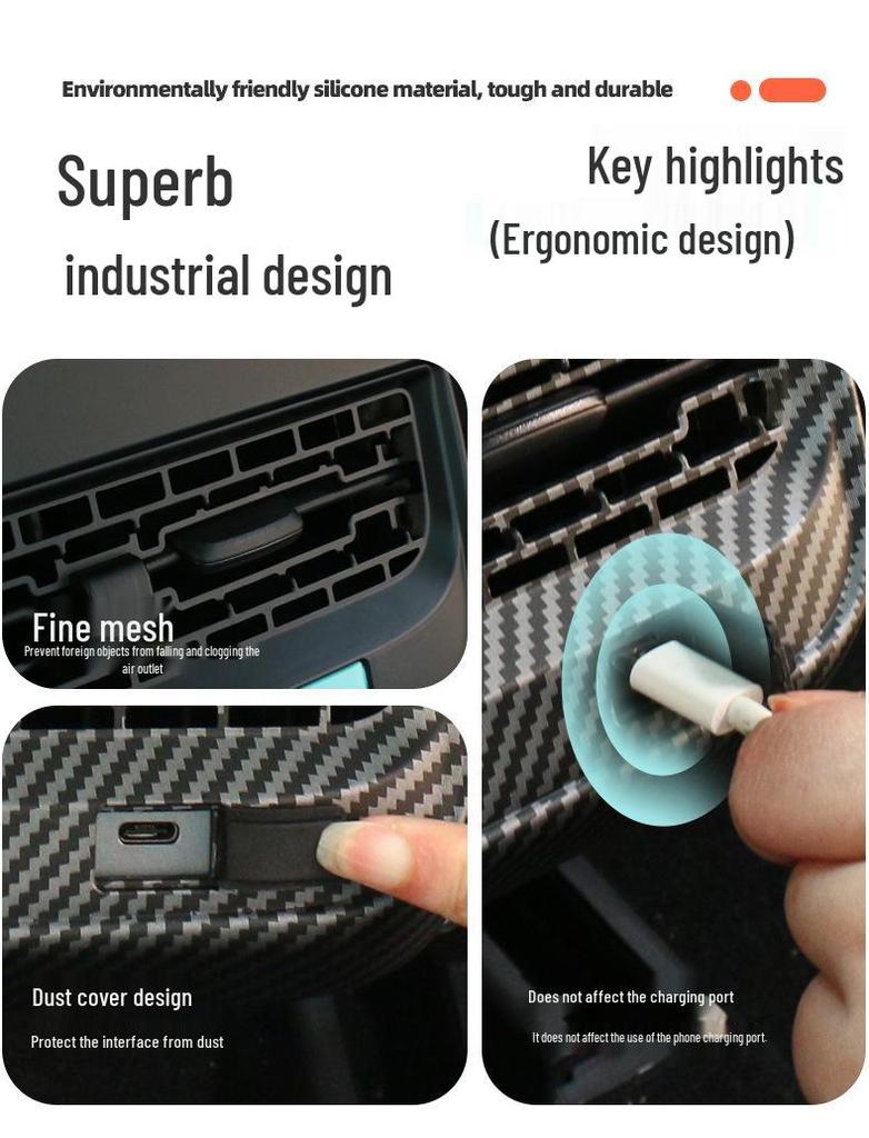 Tesla Model Y/3 Rear Air Vent Protector Anti-Kick Cover Interior Accessory