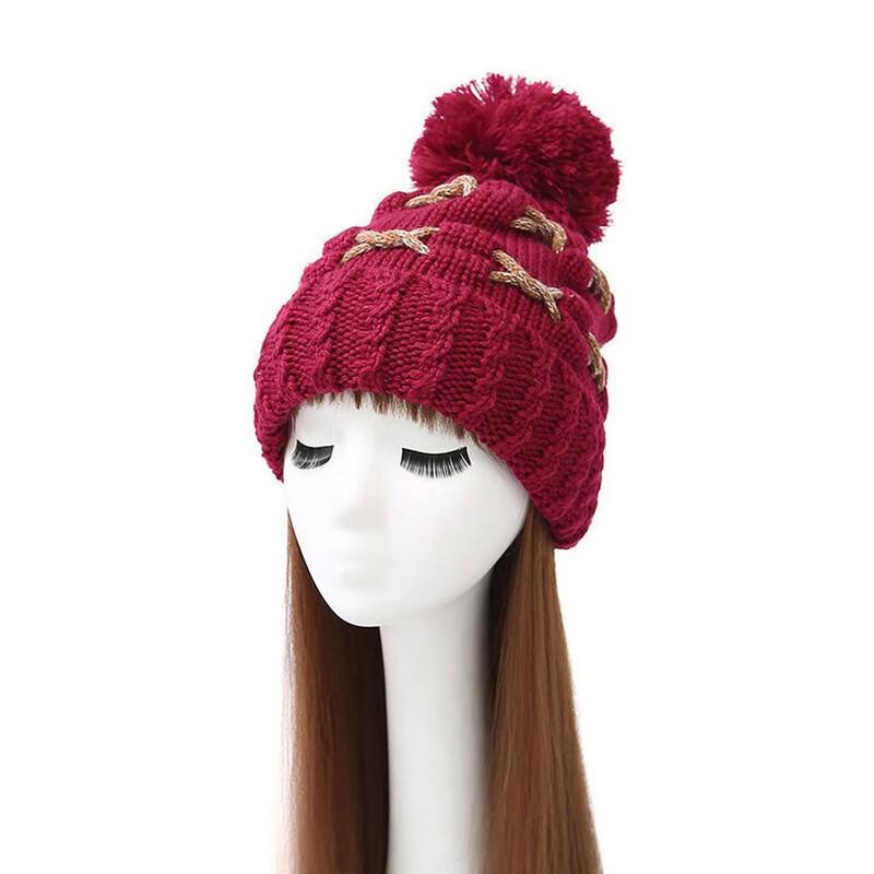 ZHENYUEQI Korean Style Fleece-Lined Knit Hat Adjustable