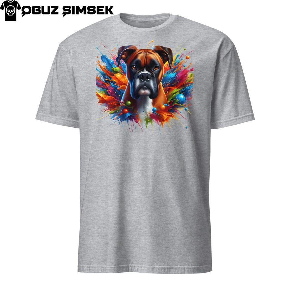 

Colorful Boxer Dog Unisex T-Shirt | Unique Design | Short Sleeve Tee 2XL
