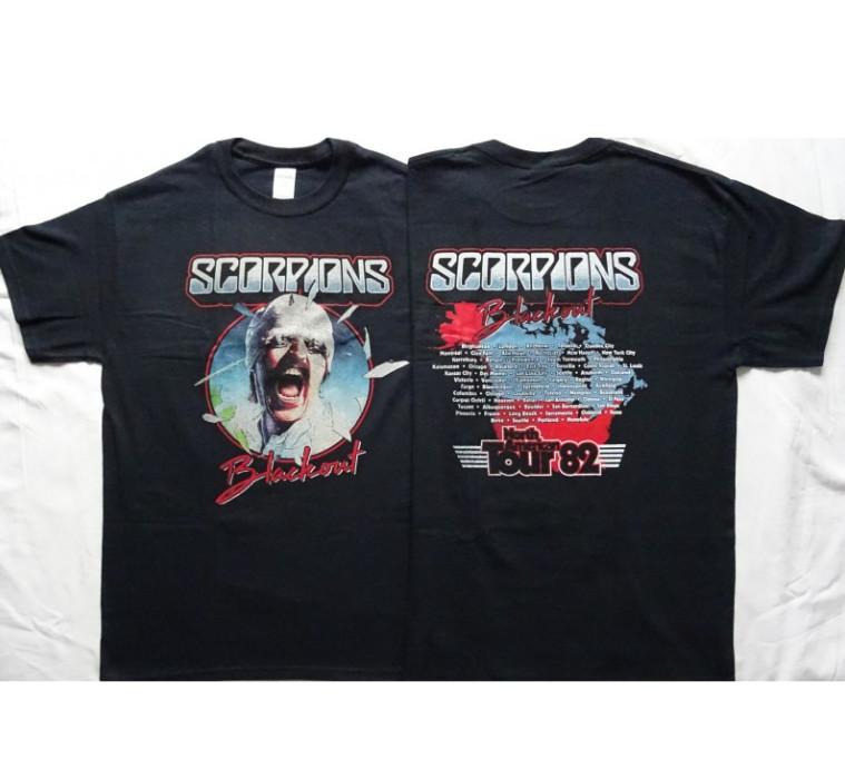 New Scorpions Shirt, Scorpions Band Tour 82 Cotton Black Unisex T-shirt L