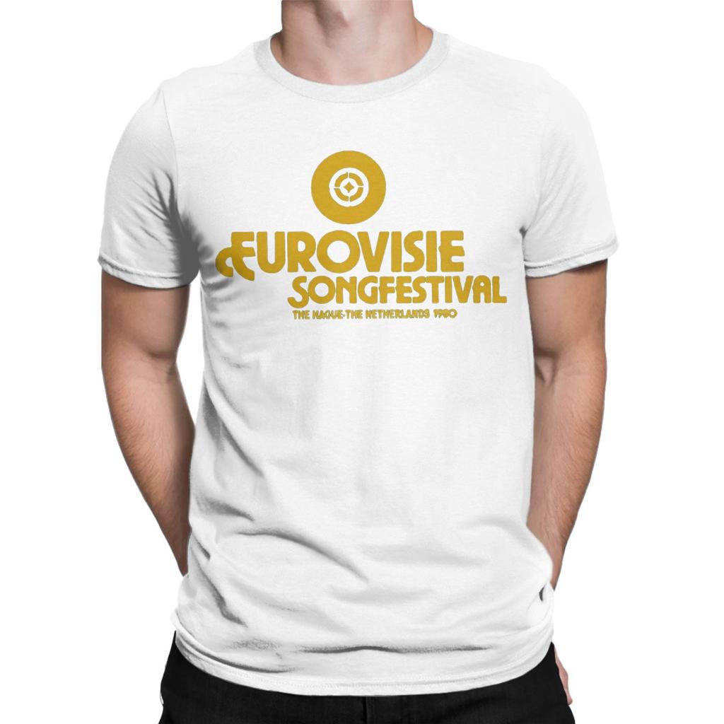 Eurovision Song Contest 1980 T Shirts Men Cotton Vintage T-Shirt O Neck Tee Shirt Short Sleeve Clothes Summer