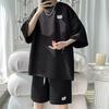 2026 Men's Summer Casual Sports Set: Trendy Short Sleeve T-shirt & Loose Five-point Shorts - Hong Kong Style Two-piece