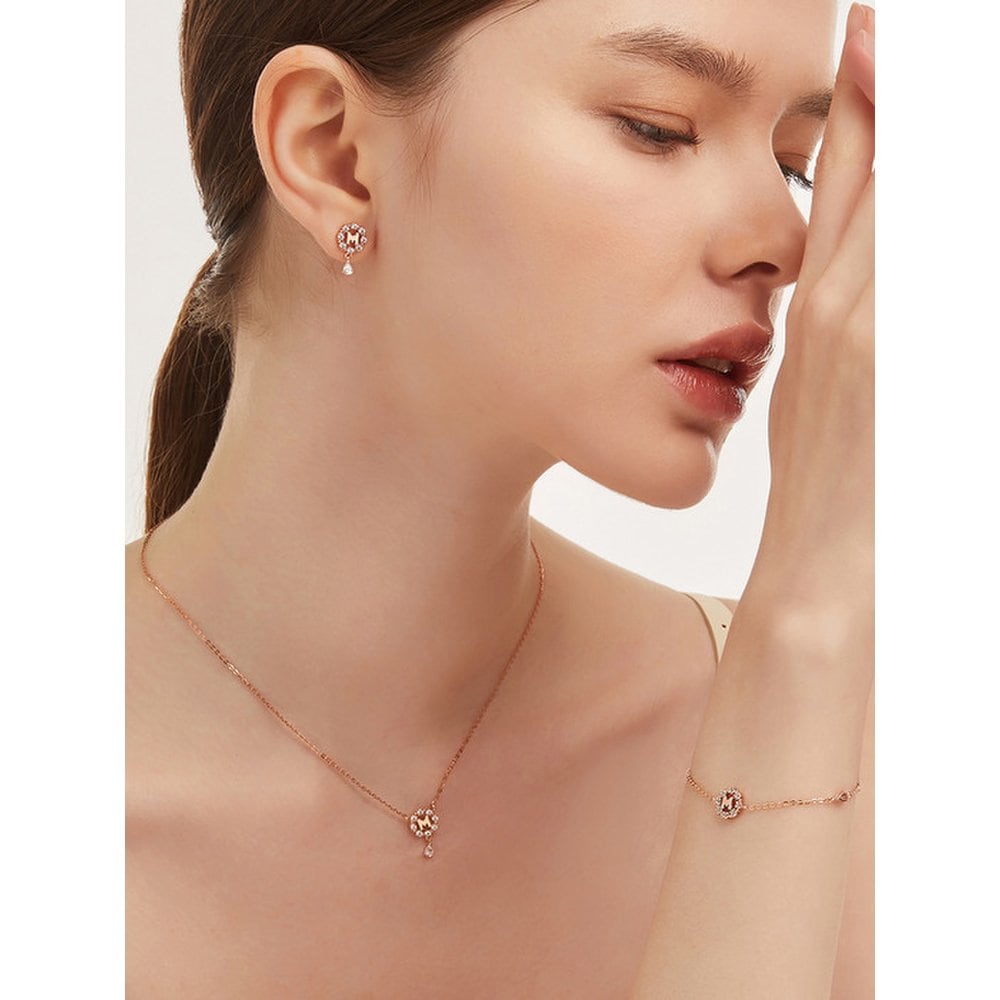 M Basic Sterling Silver Rose Necklace A231Sn9121Rpa 42Cm