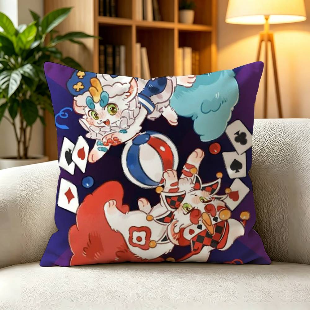 C-Cute Anime Fabulous Beasts Square Double-Sided printed Pillow Case Bedroom Bedside Pillow Sofa Cushion Cover