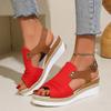 Women Wedge Sandals Open Toe Platform Shoes Lightweight Breathable Retro Style Thick Sole Summer Casual Footwear
