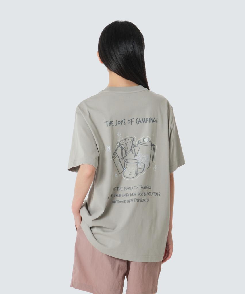SNOWPEAK APPAREL Aerocool Mug Graphic Short Sleeve T-Shirt (S26Mufts74) Gray