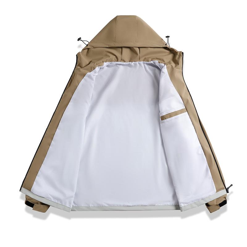 Neue wind- und wasserdichte Jacke für Damen und Herren, lockere Arbeitsjacke mit Kapuze für Frühling und Herbst, Arbeitskleidung