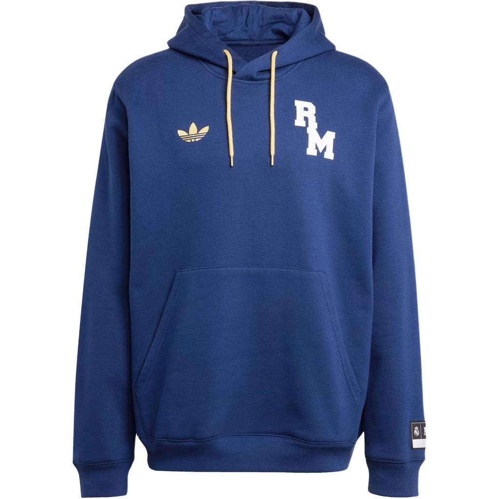 Adidas Originals Vrct FW24 Real Madrid Logo Letter Warm Hoodie Men Hoodies Navy-Blue JF2584