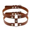 DIEZI Sexy Lignt Brown PU Leather Necklace Women Men New Harajuku Gothic Vintage Heart Chain Choker Statement Necklace Jewelry