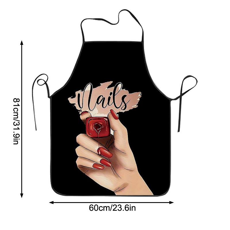 Design Nail Polish Apron For Women Gift Cleaning Pinafore Home Cooking Accessories Apron