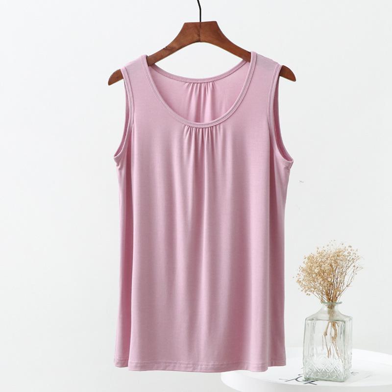 

Женская майка без рукавов из модала большого размера - Летний утягивающий базовый слой 6XL розовый